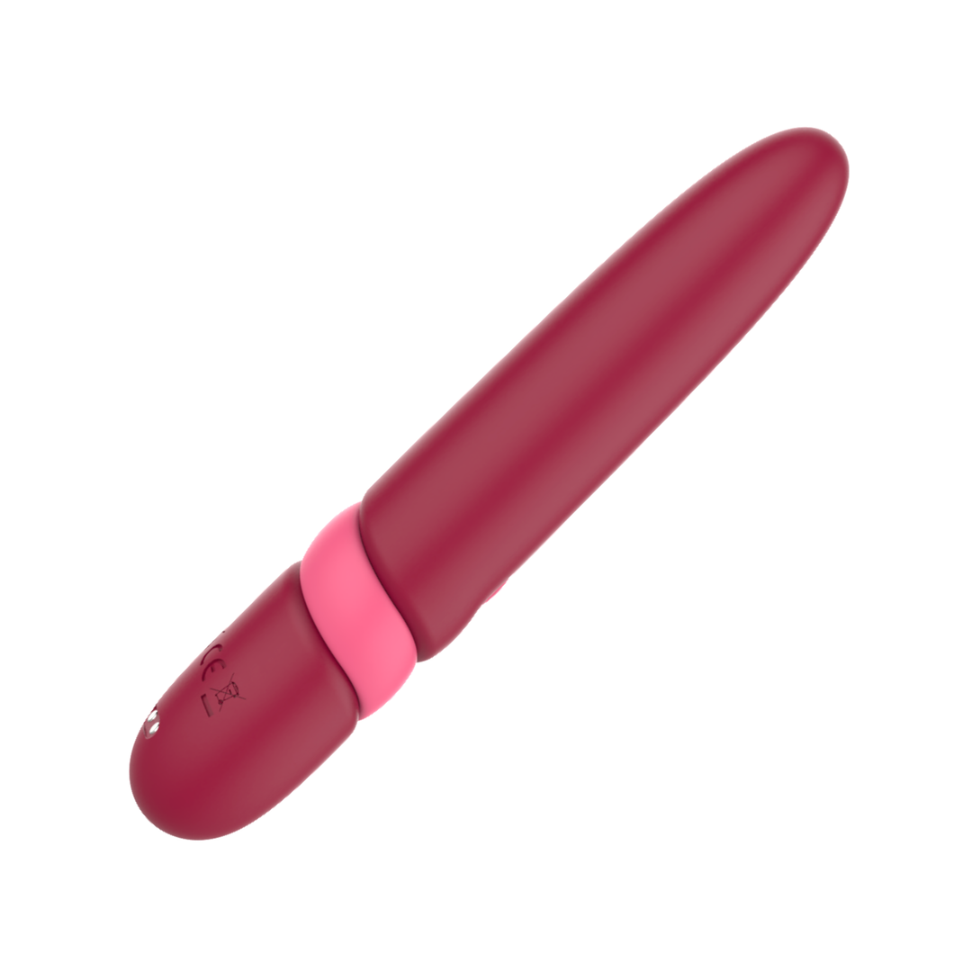 sleek matte silicone Large Bullet Vibrator in pink and red color 