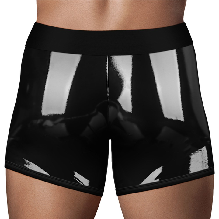 backside of INGEN Chic Strap-On Shorts as seen worn by a man 