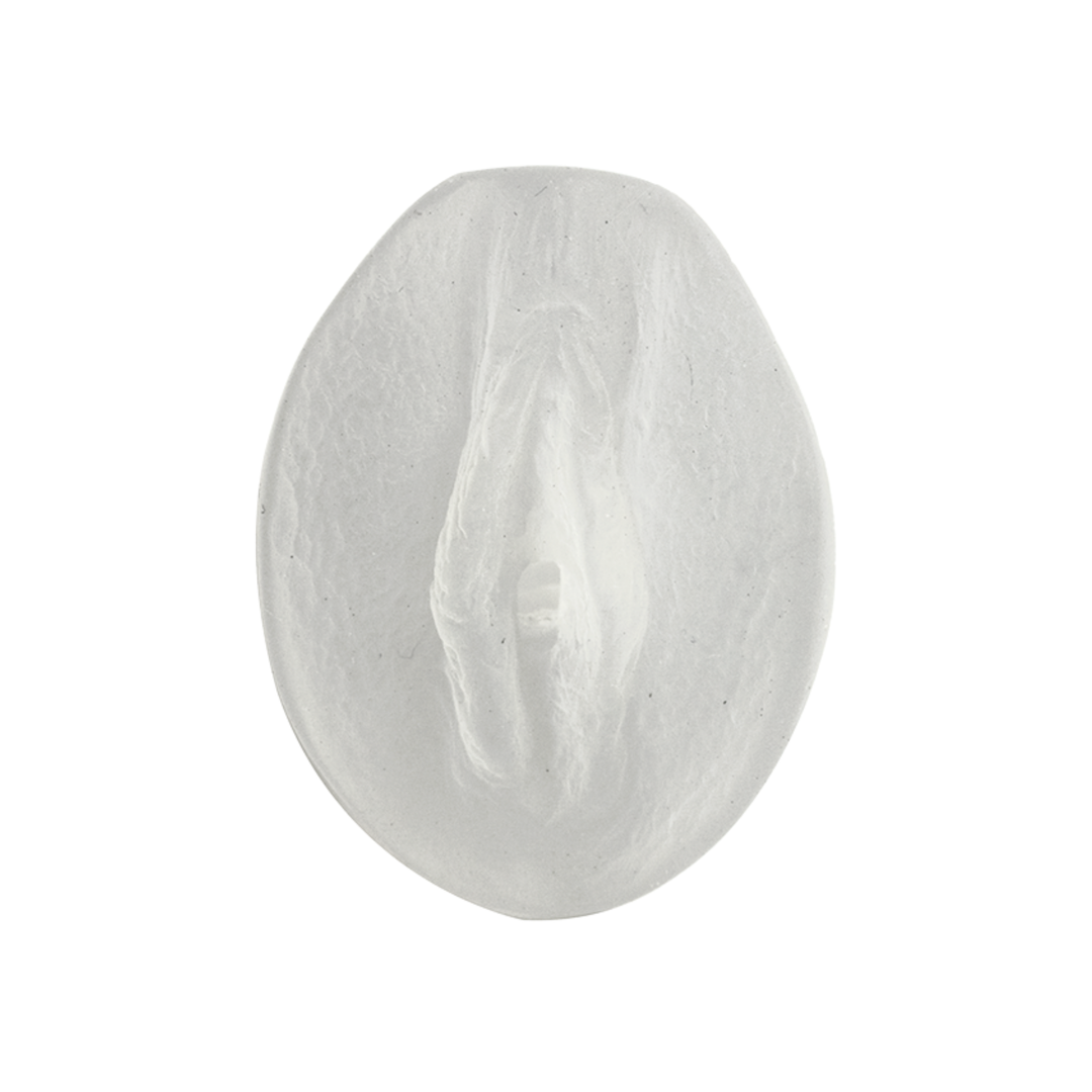 front view of Palm Pal Ultraskyn Masturbator in clear 