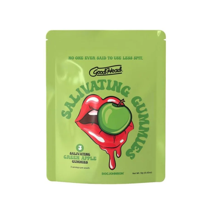 frontside of green apple GoodHead Salivating Gummies 