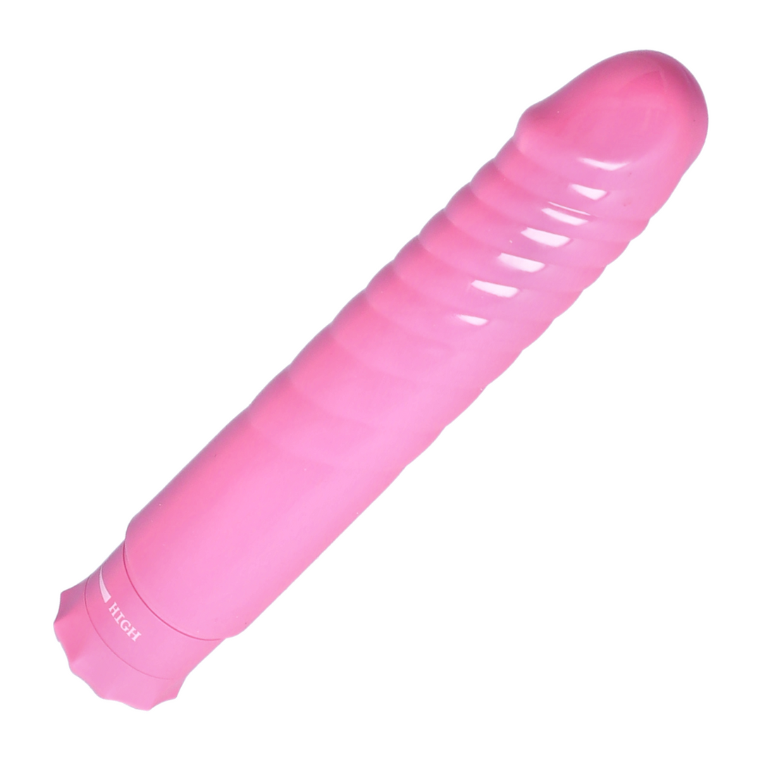 angled view of tip from Ribbed Vibrator 