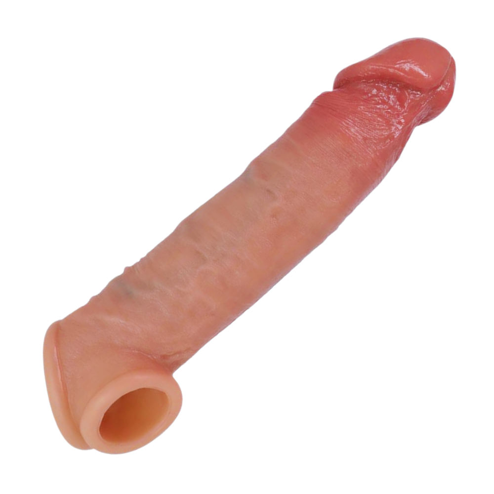 angled view of Penis Sleeve Size small raised veins 