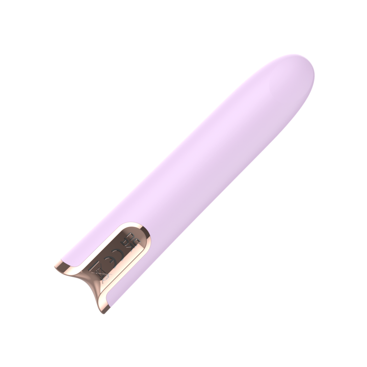 small slim tapered bullet vibrator backside view metallic details 