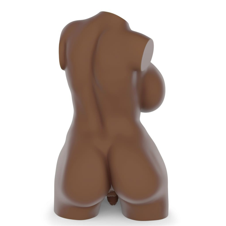 backside of Streetgirl's transgender realistic male masturbator in brown color 