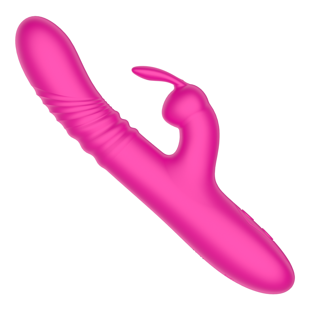 side view of pink thrusting rabbit 