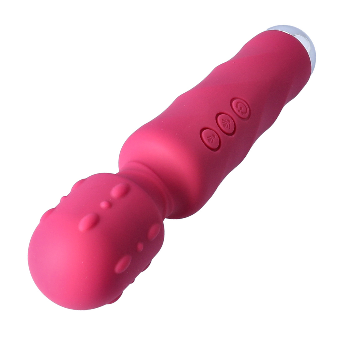 view of bulbous head from Textured Wand Massager with flexible neck 