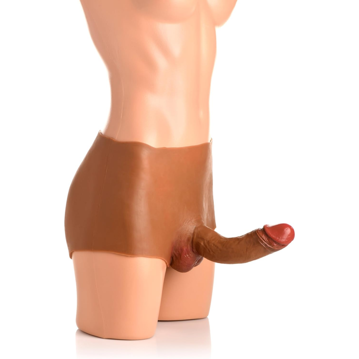 Master Series Hard-On Briefs Silicone Penis Panties as seen on a mannequin 