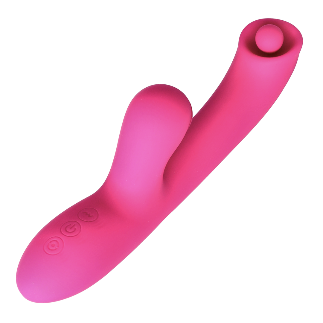 view of control buttons from Pinpoint G-Spot Rotating Clit Suction Dual Action Vibrator 