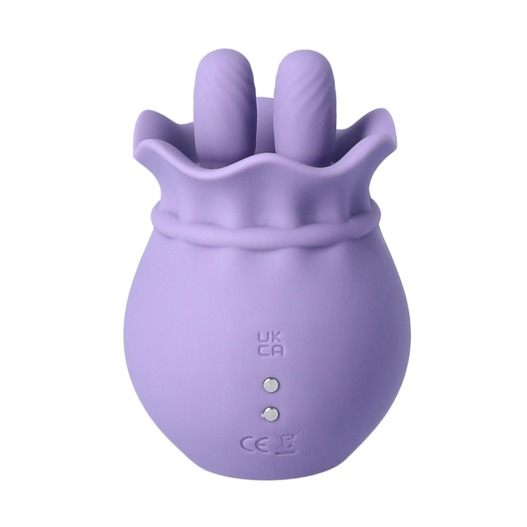 backside of Lavender Lover - Double Tongue Clit Licker magnetic charging port