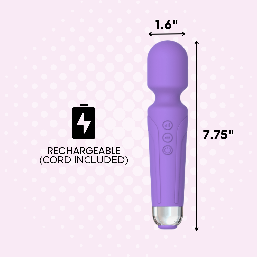 1.6 inches wide and 7.75 inches long. Rechargeable with cable cord included