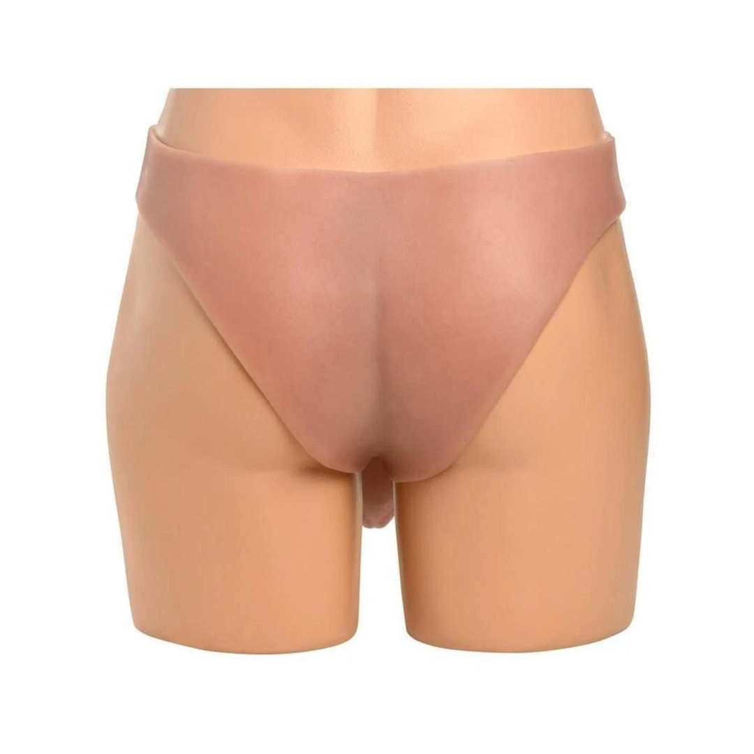 backside of Master Series Slim Hollow Silicone Strap-On 6.2in