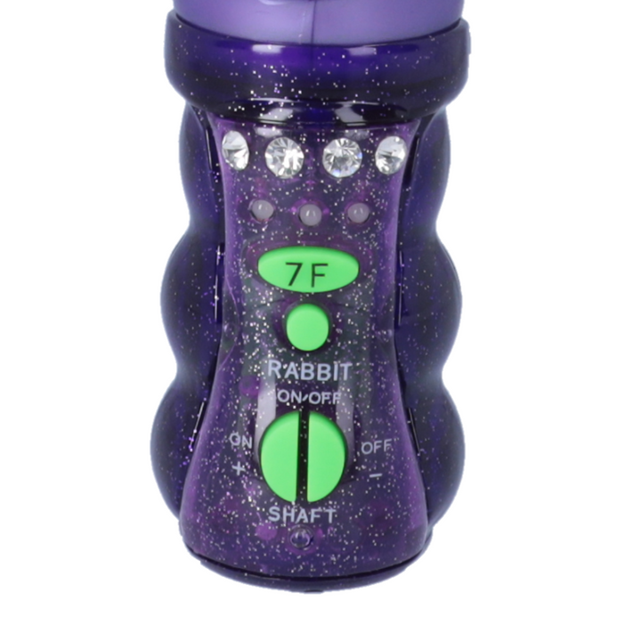 close up of control panel from purple throbbing rabbit 