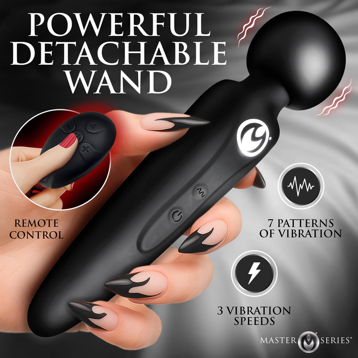 Master Series Thunderstick Thigh Strap Rechargeable Vibrating Wand with Harness
