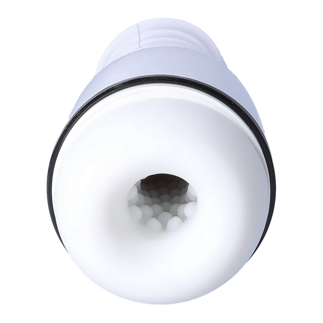 view of pleasure nubs textured sleeve from sleek male masturbator 