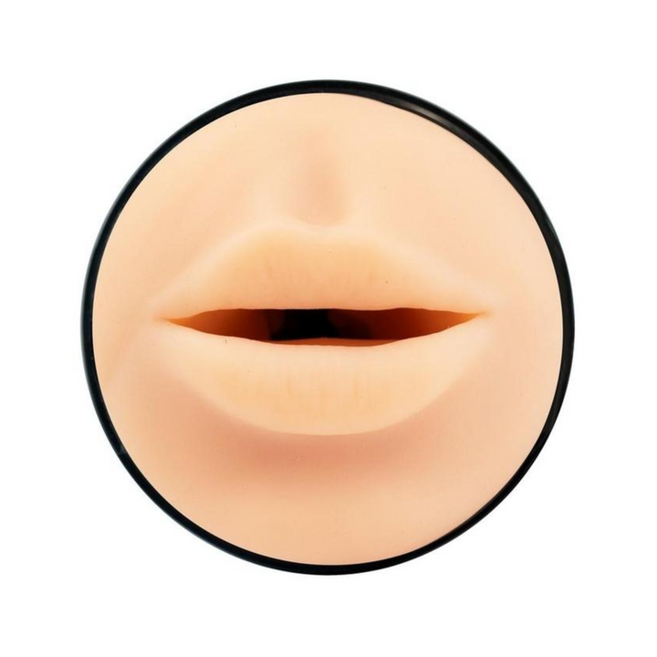up close view of mouth opening from Kiiroo Feel Generic Mouth Masturbator - Vanilla
 
