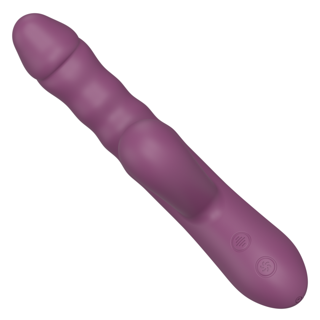 top view of purple thrusting rabbit with control buttons 