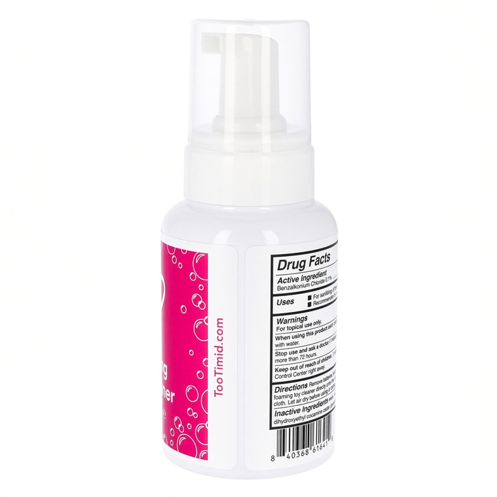 side view of TooTimid Foaming Toy Cleaner 7.5 fluid ounces