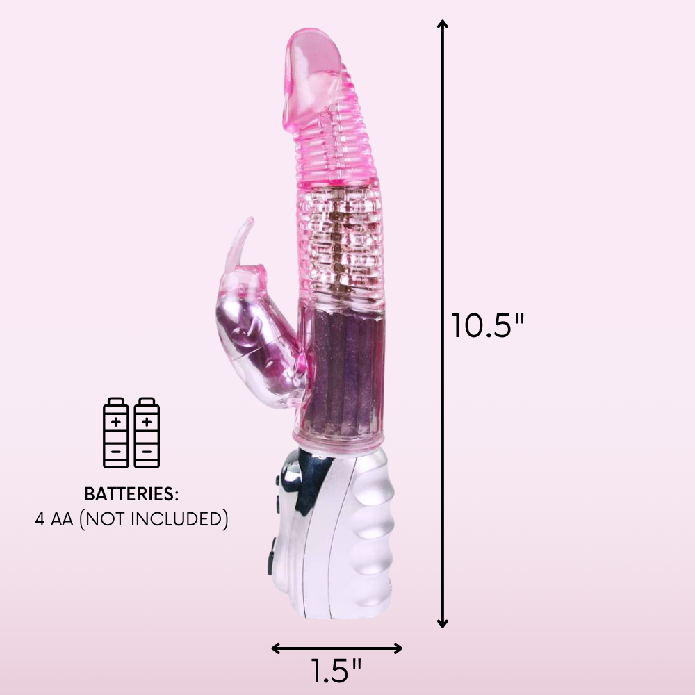 product dimensions Rotating Rabbit Dual-Action Vibrator