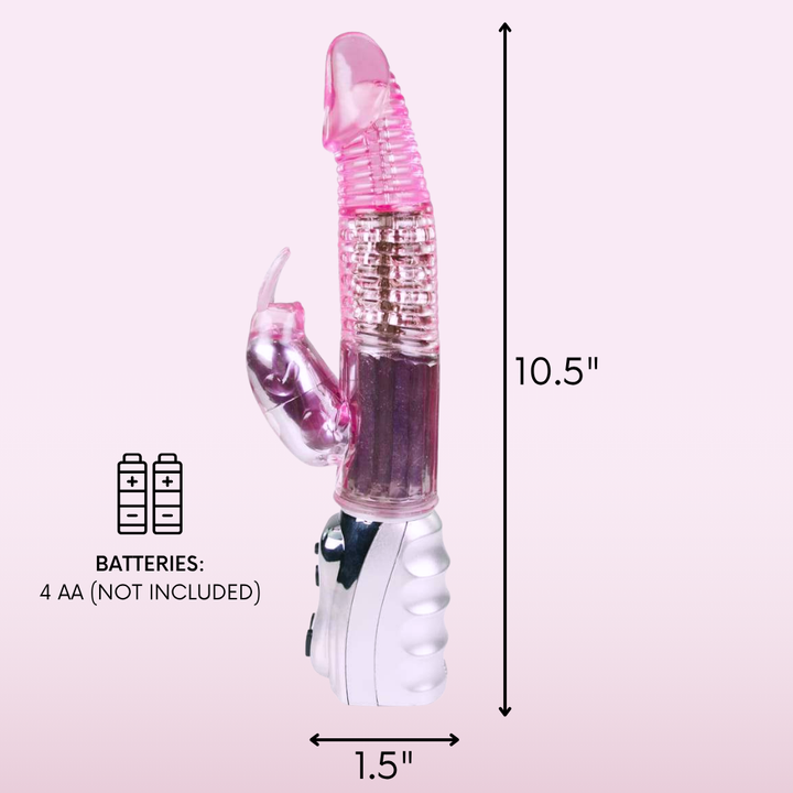 product dimensions Rotating Rabbit Dual-Action Vibrator