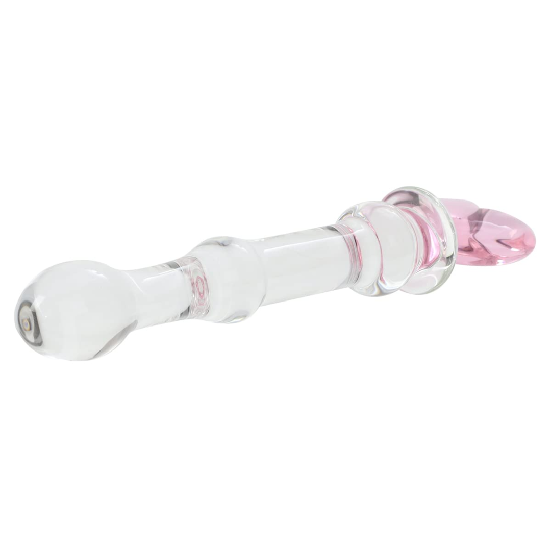 Heart Shape Glass Massager wand dildo intense g-spot and p-spot stimulation 