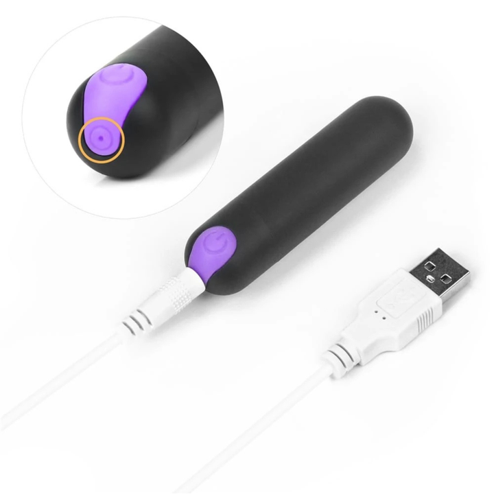close up of bullet vibrator and charging cable from INGEN Bitch Vibrating Panties