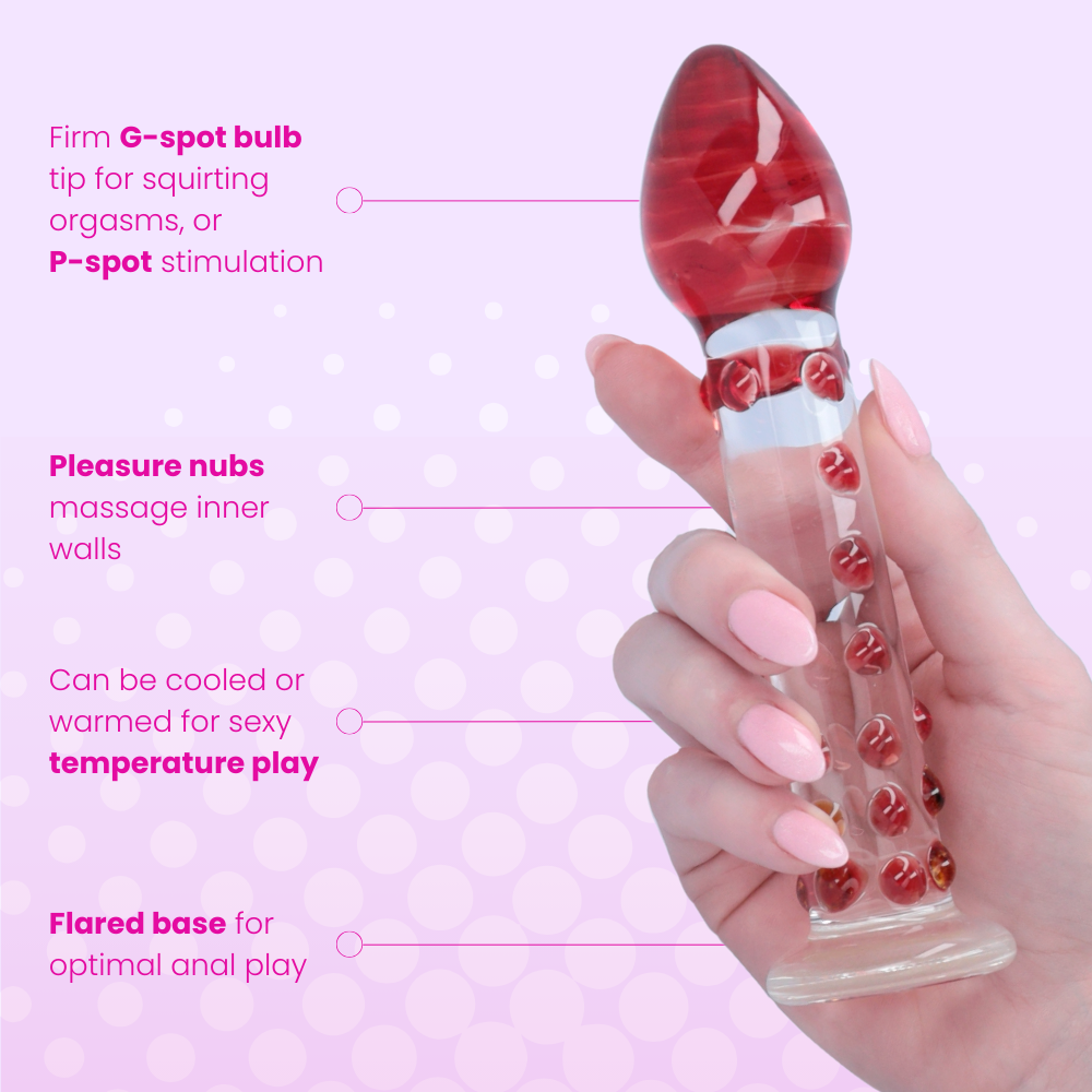 FREE Luxury Nubby Glass Dildo | G-spot or P-spot Play - Make Yourself Squirt!
