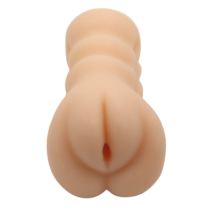 Clight over-head shot of the masturbator! This toy is close ended to provide you with intense sucking sensations that will make you cum over and over again! Enhance your solo play today with this realistic pocket pussy sleeve!