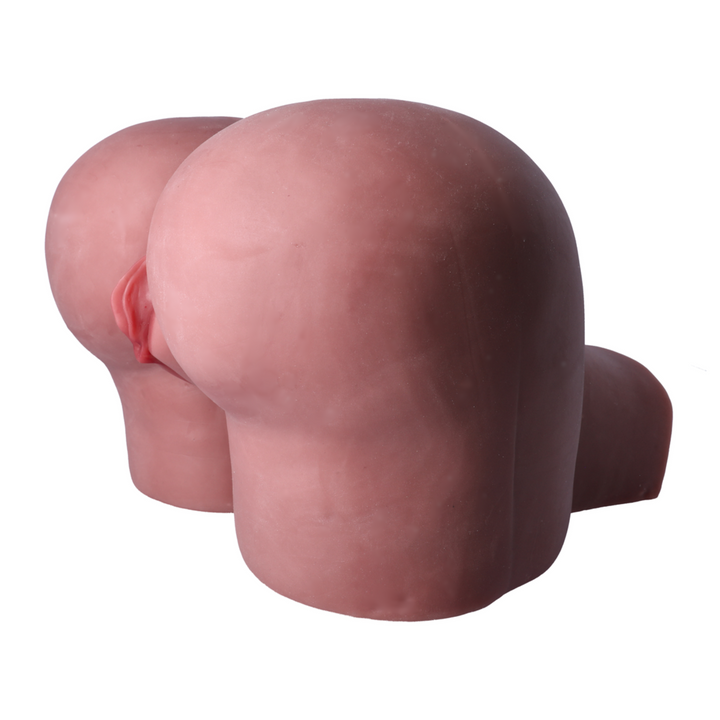 Bottoms Up Doggy Style Pussy Masturbator  in lighter brown color shade view of angled side 