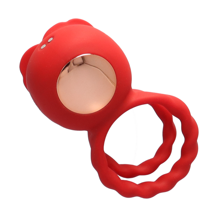 view of backside from Tongue Rotation Vibration Cock Ring 