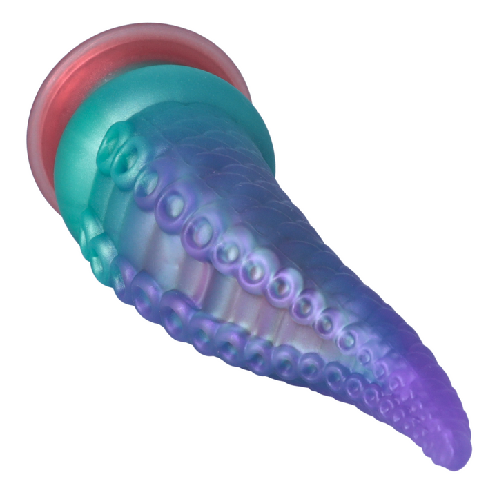 view from tip of tentacle dildo purple/teal 