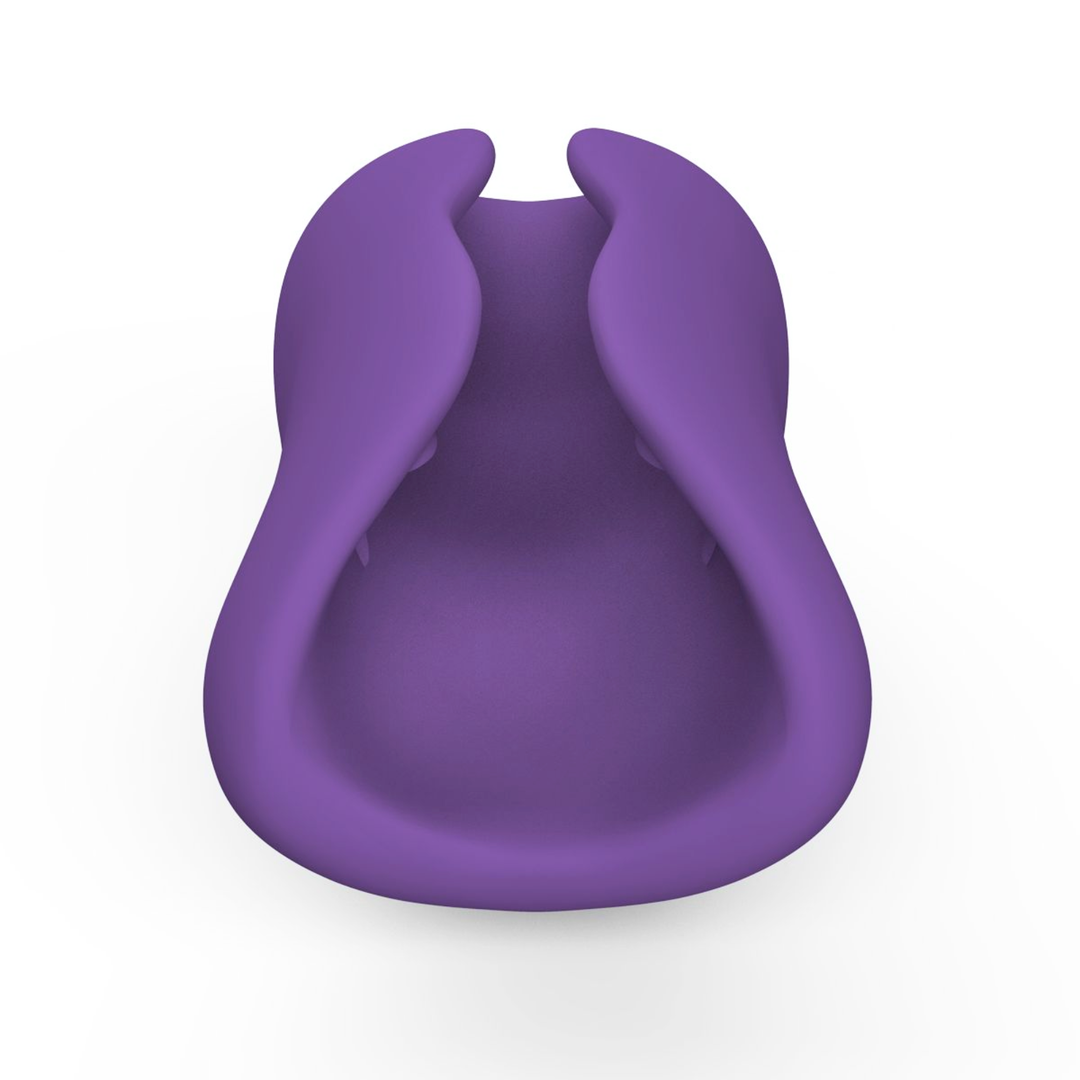 angled top side view of Ribbed Intensifying Hand Job Stroker Aide 
