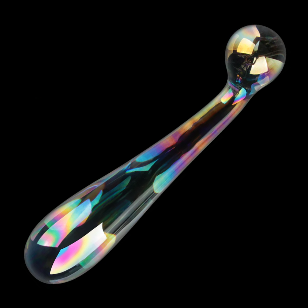 Lovetoy Twilight Gleam Alluring Arc Double Ended Glass Dildo full product view 