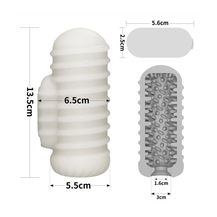 product size dimensions for Knights Ring Vibrating Dual Purpose Sleeve-Wavy 