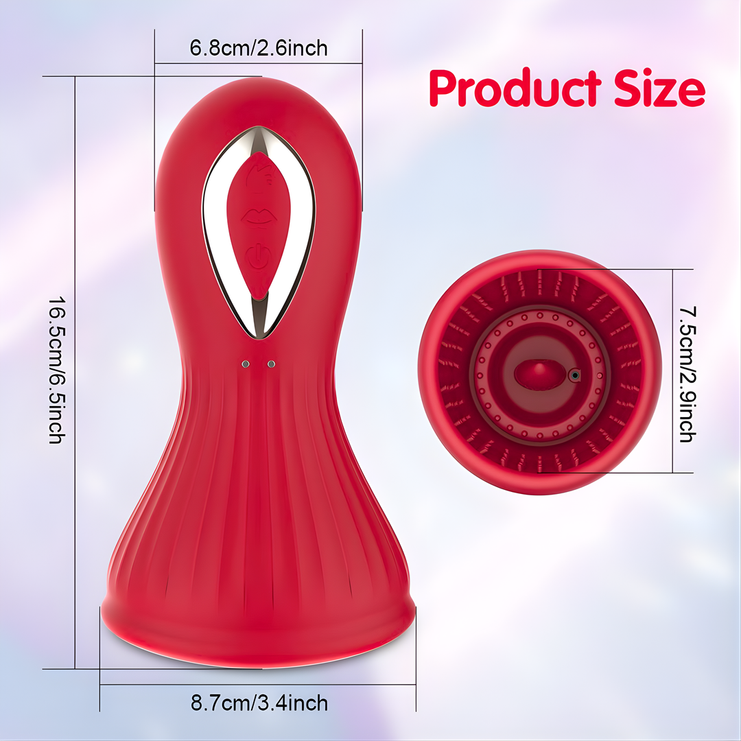 Velour Kiss Clitoral Stimulator product size dimensions 