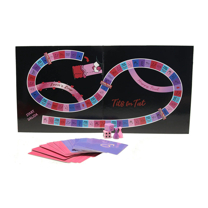 board game spread open from Tits for Tat Couples Game