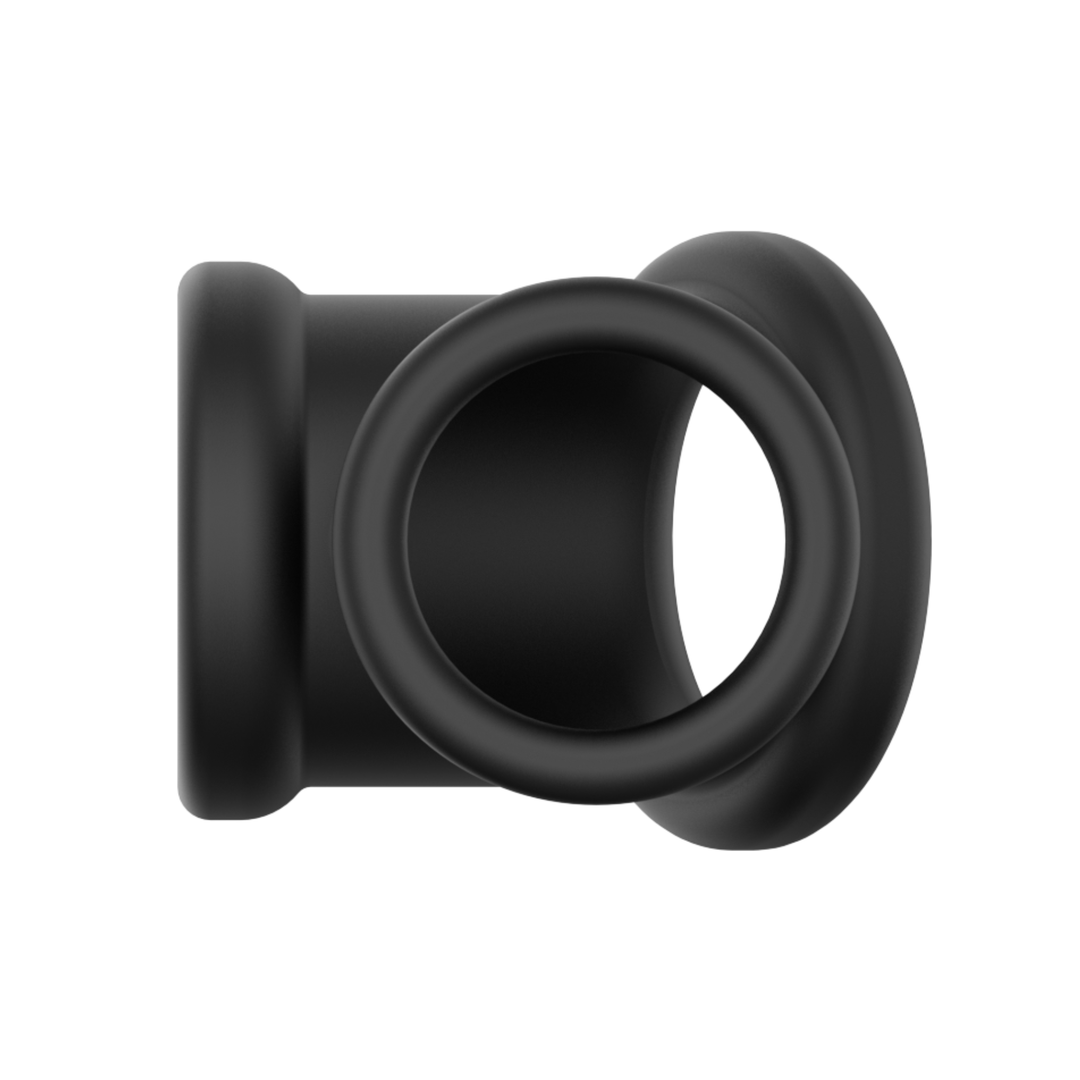 top side view of Constriction Cock Ring plus Ball Stretcher  