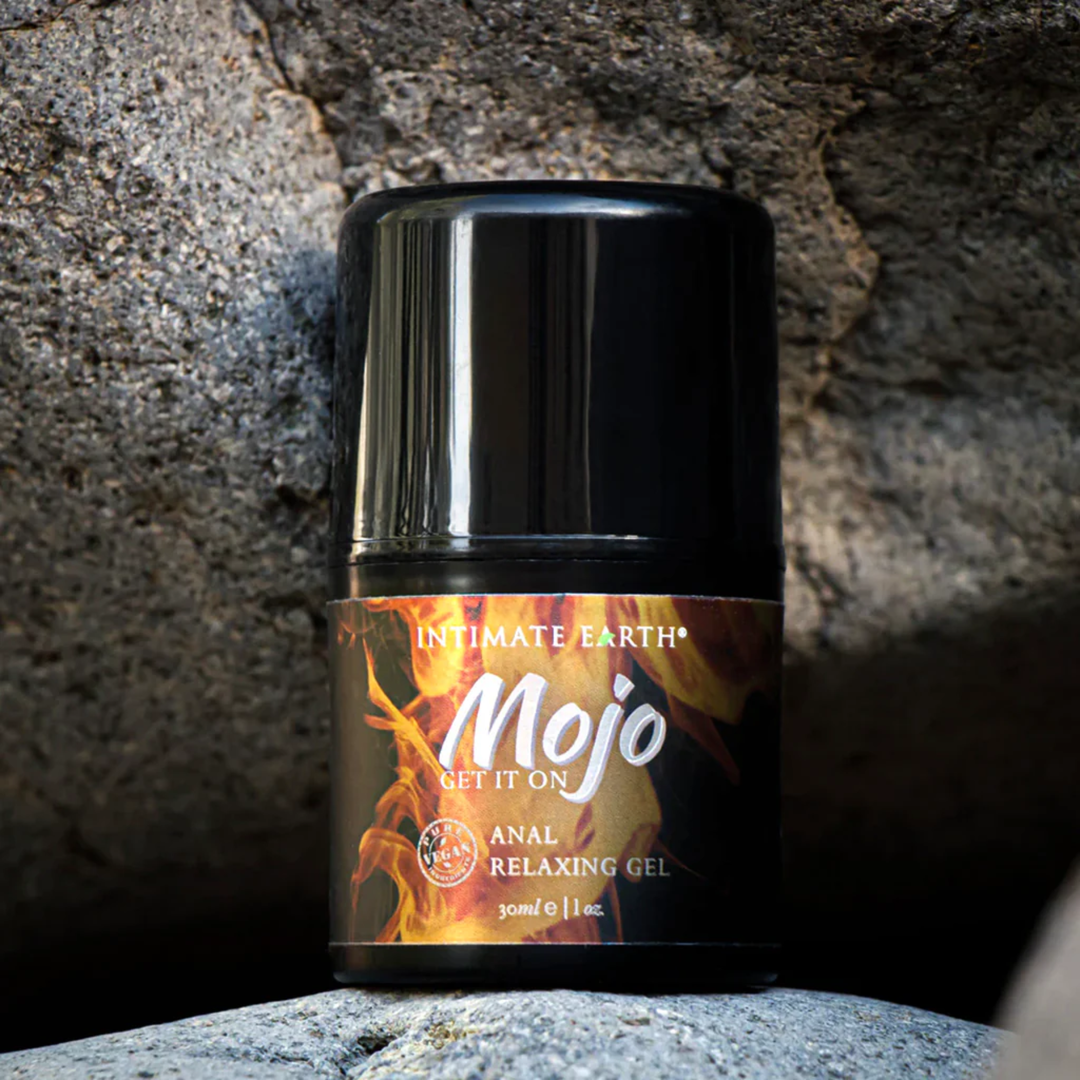 MOJO Clove Oil Anal Relaxing Gel Lubricant 1oz anal sex enhancement rock background 