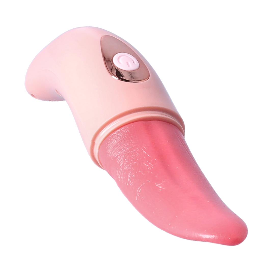 angled side view of soft TPE tongue from adult toy 