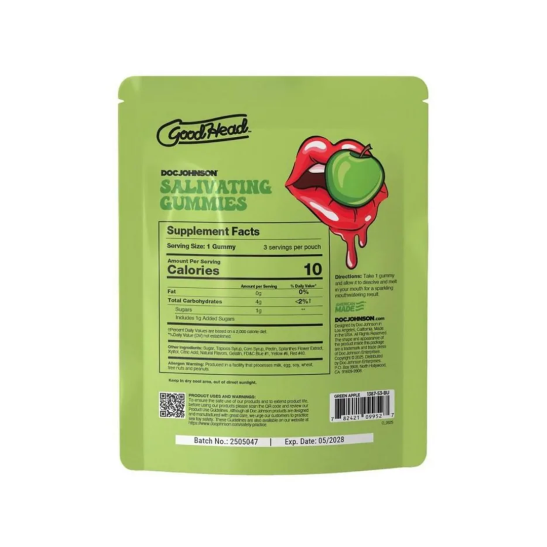backside of green apple GoodHead Salivating Gummies 