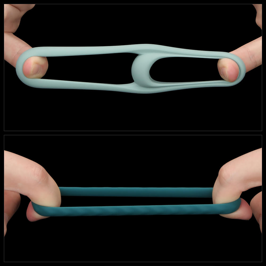 fingers stretching Pinnacle Pro Grip Lock Set Cock Ring super soft silicone 