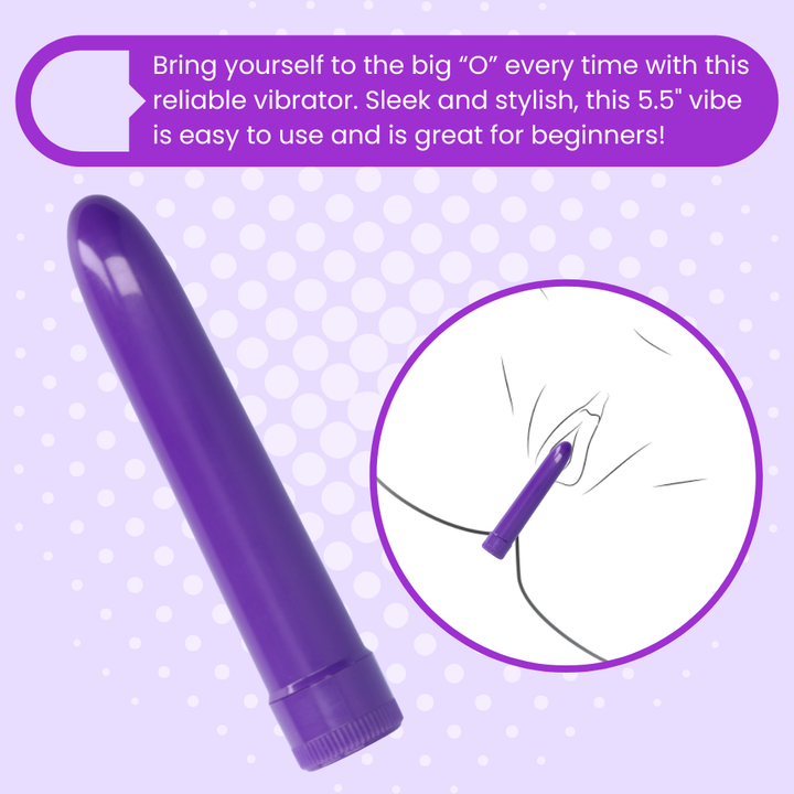 bring yourself to the big 'O' every time with this reliable vibrator. Sleek and stylish, this 5.5 inch vibe is easy to use and is great for beginners. 