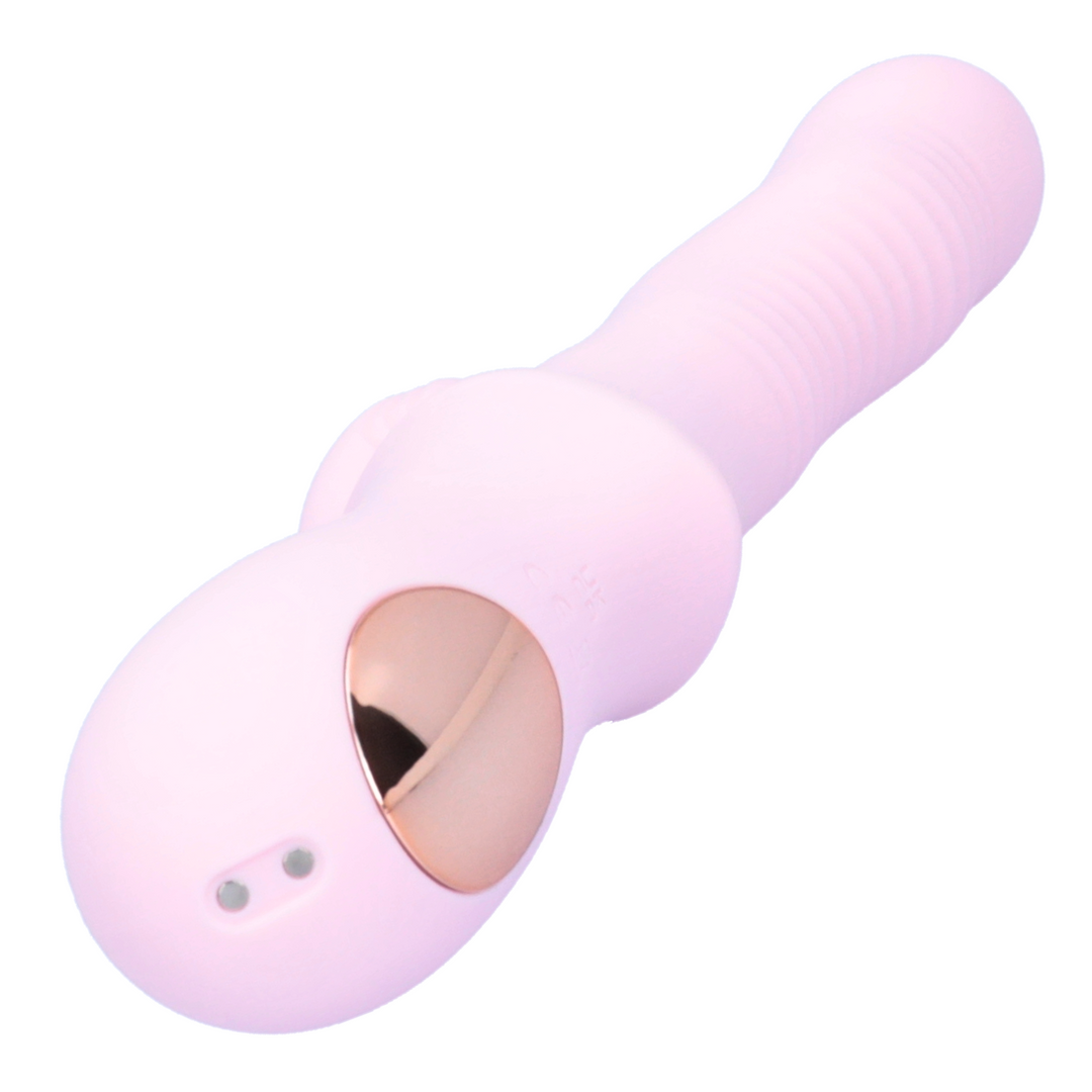 view of charging port from pink wave rider rabbit adult toy 