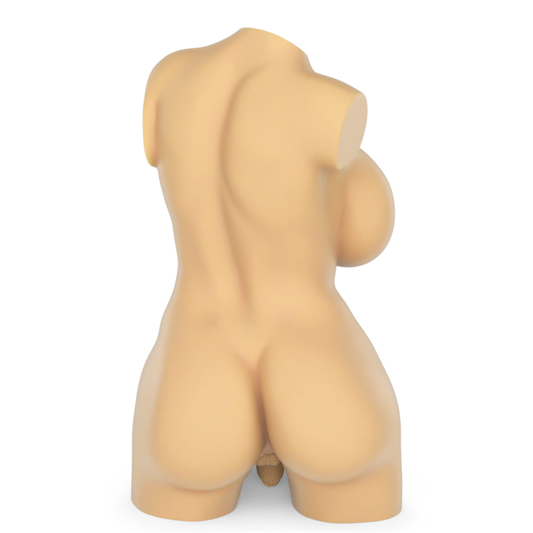 backside view of Streetgirl's transgender realistic male masturbator in beige color 
