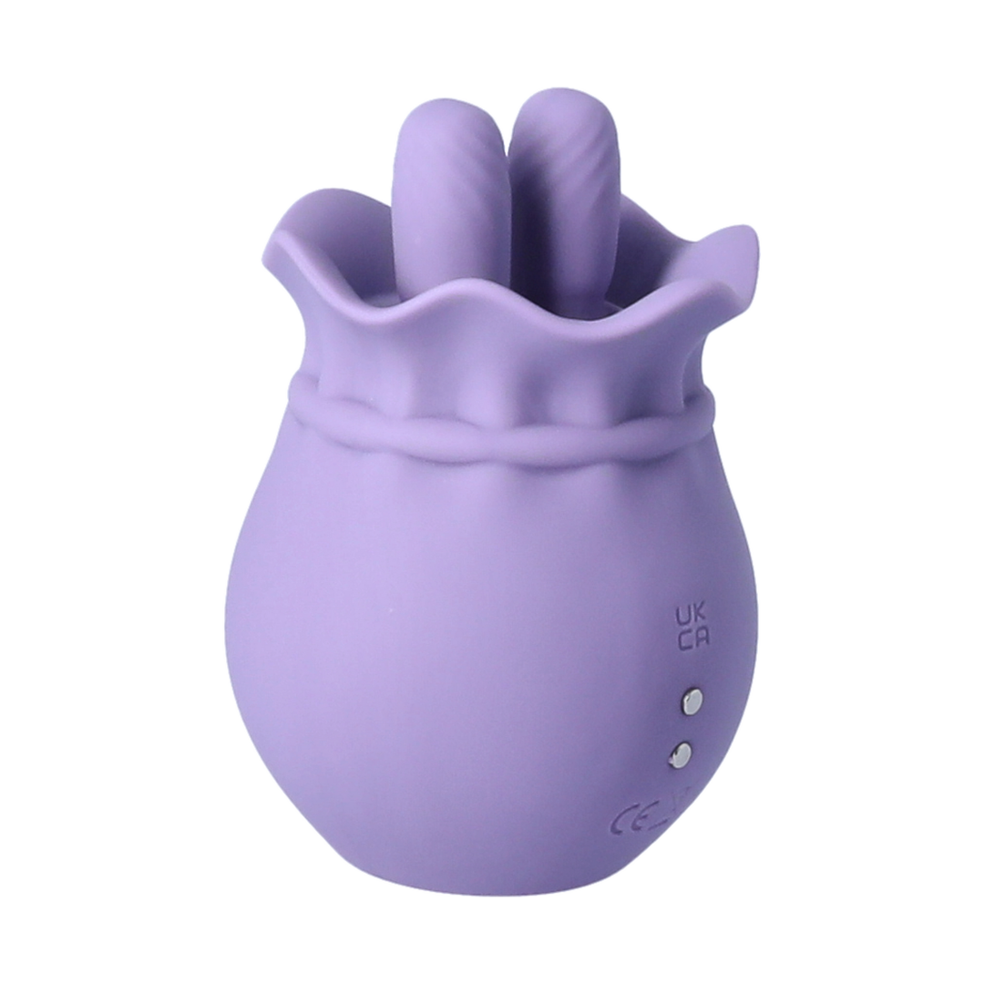 angled backside view of Lavender Lover - Double Tongue Clit Licker 