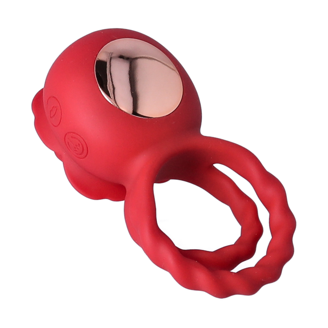 angled side view of magnetic backing from Tongue Rotation Vibration Cock Ring