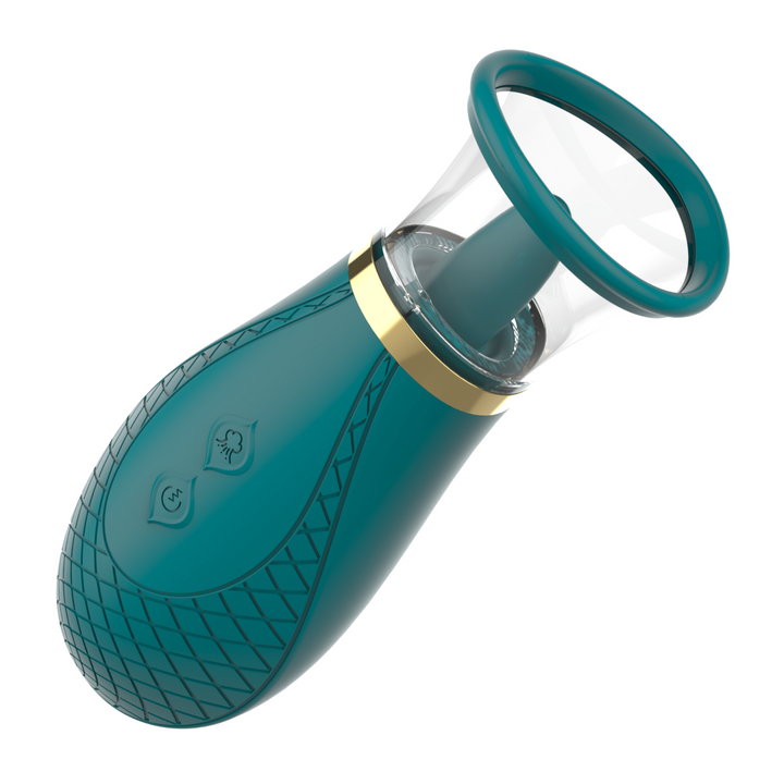 angled top view of licker from Ikshana Clit Licking & Sucking Tongue | Handheld Clit Pump 