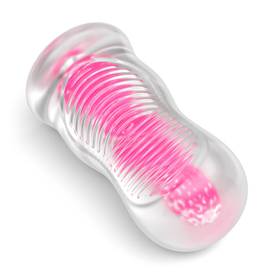 ribbed ergonomic outside texture on Lumino Play Male Masturbator 