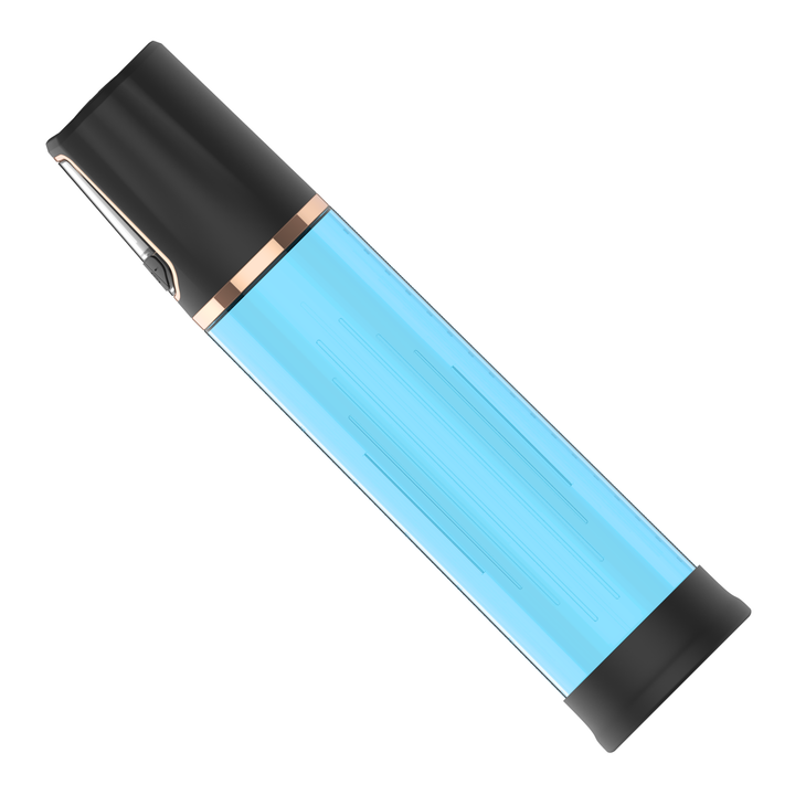 side view of blue and black Automatic Penis Pump 