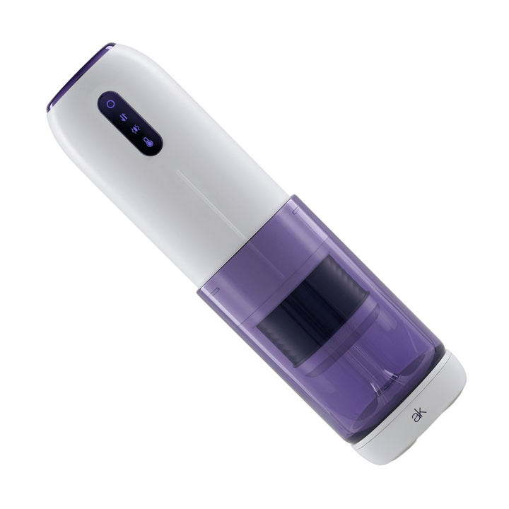 Super Series Adjustable Length Masturbator - Thrusting, Warming & Vibrating with tube extended