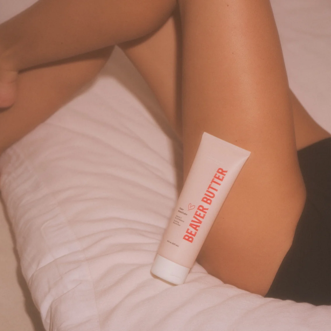 Beaver Butter Water Based Lubricant 3oz with woman 